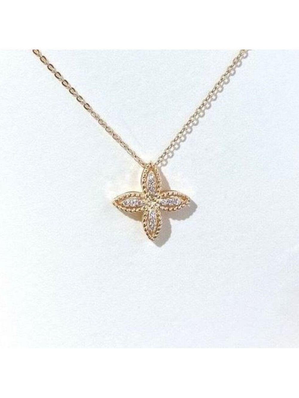 14kt GP Sterling Silver Clover Necklace - Picture 2 of 9